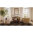 Pemberley Row Vegan Shearling Dark Taupe Accent Chair Rectangular Handmade 23.5