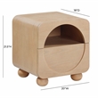 Pemberly Row Modern Transitional Moonrise Natural Ash Nightstand