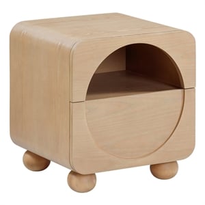 Pemberly Row Modern Transitional Moonrise Natural Ash Nightstand