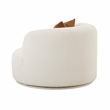 Pemberly Row Handmade Transitional Cream Boucle Swivel Chair