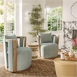 Pemberly Row Contemporary Mint Green Textured Weave Swivel Chair