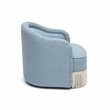 Pemberly Row Transitional Faded Blue Recycled Fabric Tassel Lounge Chair