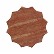 Pemberly Row Indoor / Outdoor Faux Marble & Stone Stool in Red