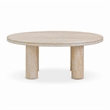 Pemberly Row Faux Travertine Indoor/Outdoor 32 inch Round Accent Table