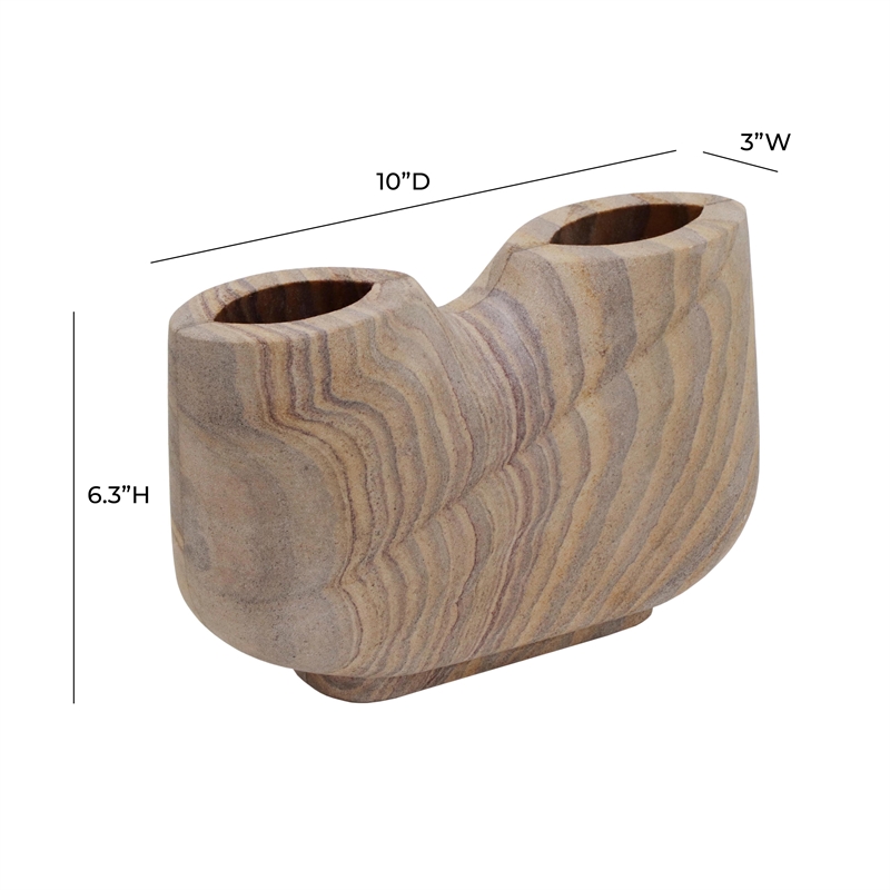 Pemberly Row Handmade Transitional Rainbow Stone Novelty Vase