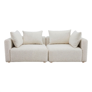 Pemberly Row Handmade Contemporary Cream Upholstered Loveseat