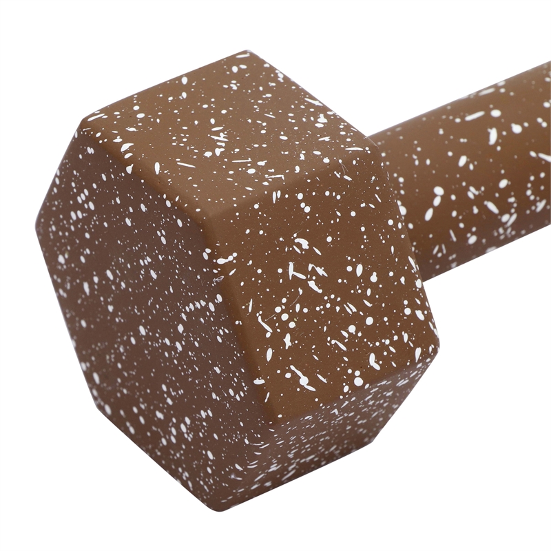 Pemberly Row Transitional Speckled Brick Red Decorative Dumbbell