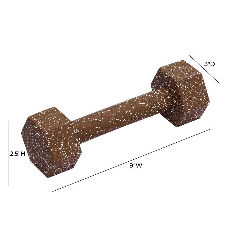 Pemberly Row Transitional Speckled Brick Red Decorative Dumbbell
