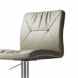 Pemberly Row Light Grey Vegan Leather on Silver Adjustable Stool