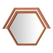 Pemberly Row Contemporary Prism Velvet & Glass Wall Mirror in Terracotta