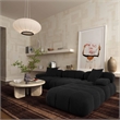 Pemberly Row Contemporary Black Vegan Shearling Modular Corner Chair