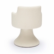 Pemberly Row Contemporary Cream Performance Boucle Swivel Dining Chair