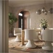 Pemberly Row Contemporary Cream Performance Boucle Swivel Dining Chair