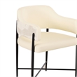 Pemberly Row Cream Vegan Leather and 2-Tone Jacquard Dining Chair