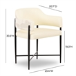 Pemberly Row Cream Vegan Leather and 2-Tone Jacquard Dining Chair