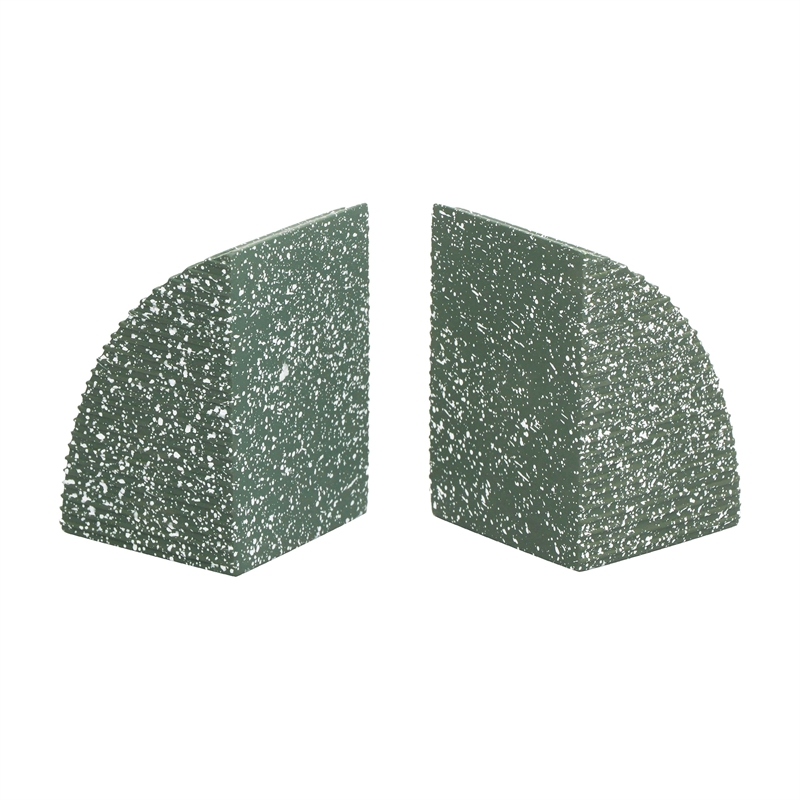 Pemberly Row Modern Transitional Handcrafted Green Arc Bookends