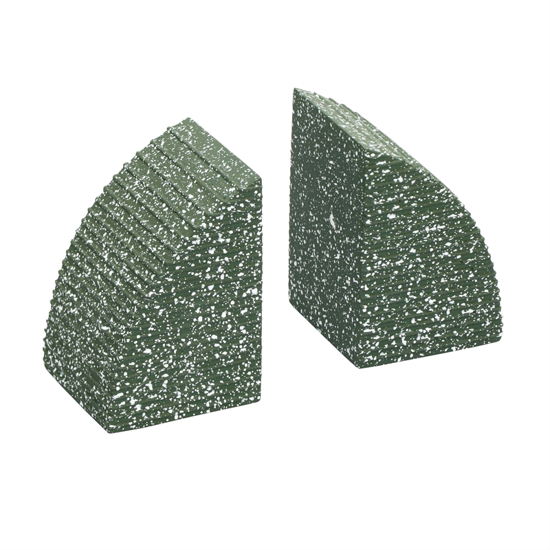 Pemberly Row Modern Transitional Handcrafted Green Arc Bookends