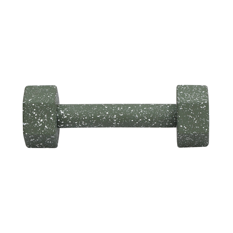 Pemberly Row Transitional Speckled Army Green Decorative Dumbbell