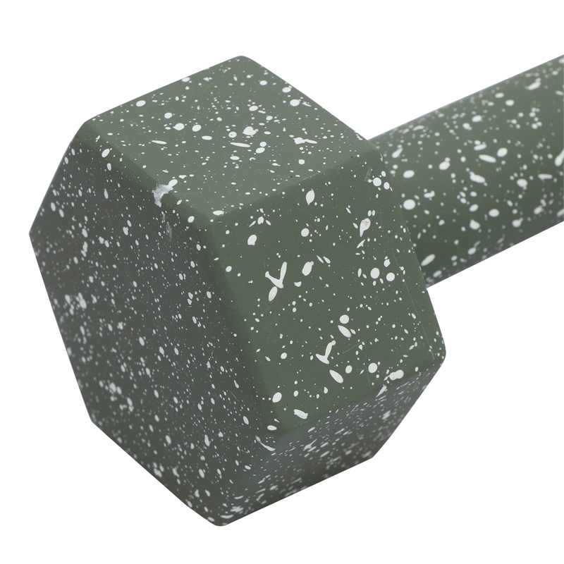 Pemberly Row Transitional Speckled Army Green Decorative Dumbbell