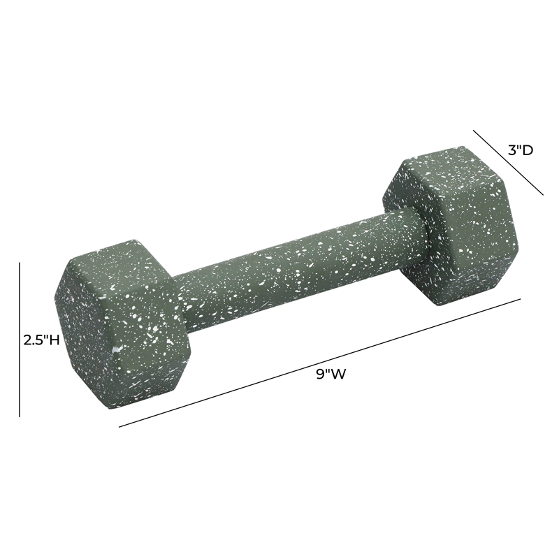Pemberly Row Transitional Speckled Army Green Decorative Dumbbell