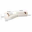 Pemberly Row Transitional Cream Boucle 3-Piece Modular Sectional