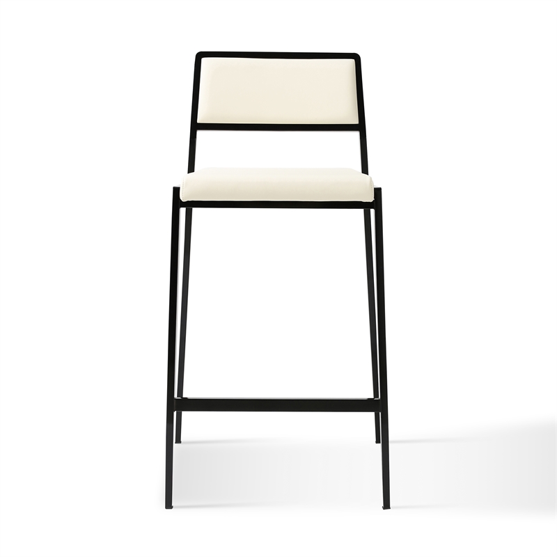 Pemberly Row Cream Performance Vegan Leather Stackable Stool - Set of 2