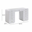 Pemberley Row White Vanity Desk Rectangular Felt-Lined Drawers 44.1