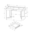 Pemberly Row Computer Desk Home Office Laptop Storage Drawers 48