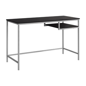 Pemberly Row Computer Desk Home Office Laptop 48&quotL Metal Laminate Brown Grey