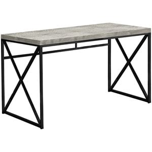 Pemberly Row Computer Desk Home Office Laptop Metal Laminate Grey Black