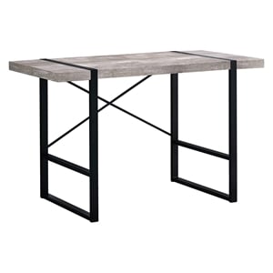 Pemberly Row Computer Desk Home Office Laptop 48&quotL Metal Laminate Beige Black