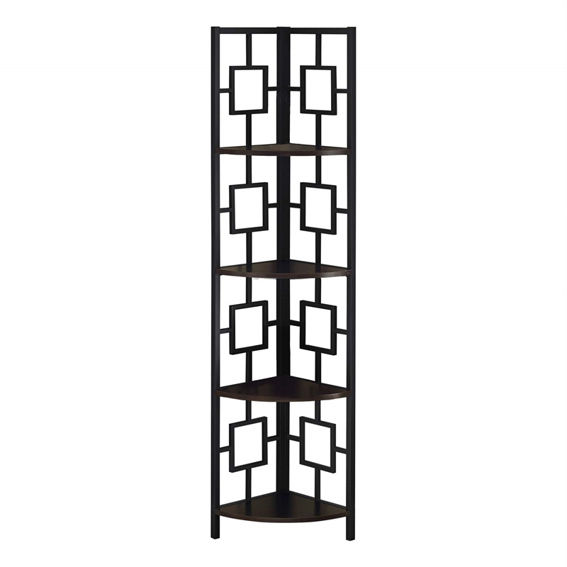 Pemberly Row Corner Bookshelf Etagere 4-Tier 62
