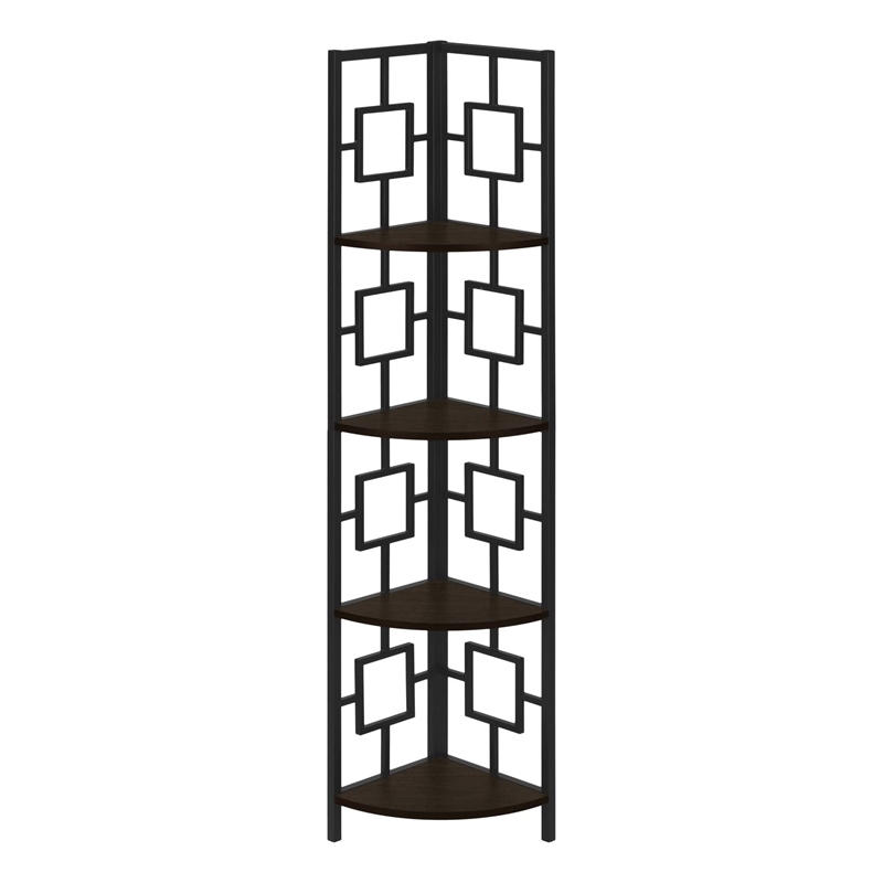 Pemberly Row Corner Bookshelf Etagere 4-Tier 62