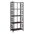 Pemberly Row Bookshelf Bookcase Etagere 4-Tier Office/Bedroom Metal Brown -Black