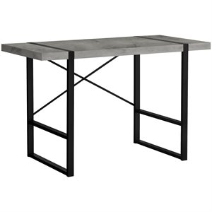 Pemberly Row Computer Desk Home Office Laptop 48&quotL Metal Laminate Grey Black