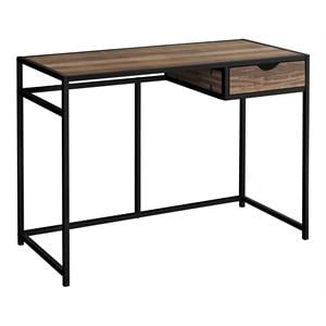Pemberly Row Computer Desk Home Office Laptop Storage Drawer 42&quotL Metal Brown
