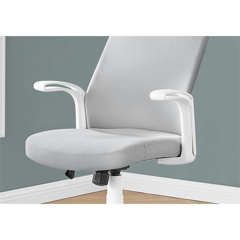 Pemberly Row Office Chair Swivel Ergonomic Armrests Computer Desk Metal White
