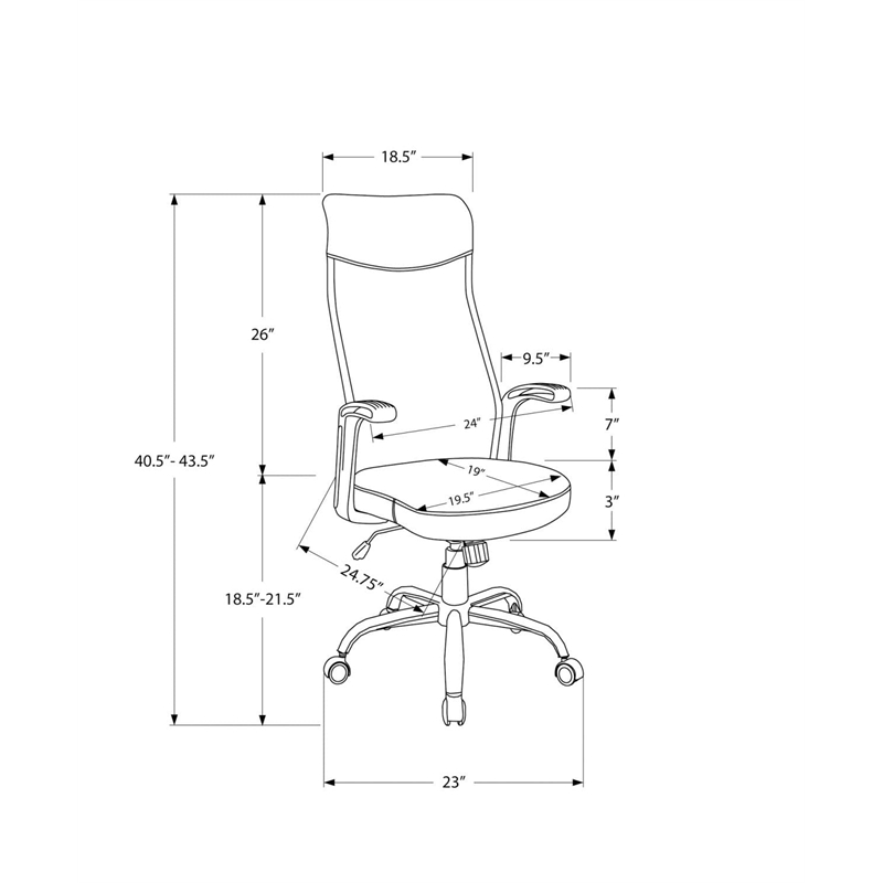 Pemberly Row Office Chair Swivel Ergonomic Armrests Computer Desk Metal White
