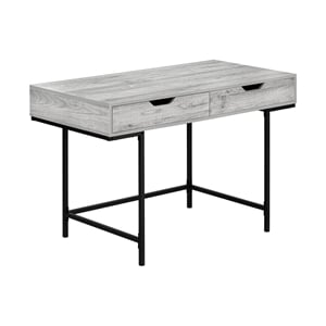 Pemberly Row Computer Desk Home Office Laptop Storage Drawers 48&quotL Metal Grey