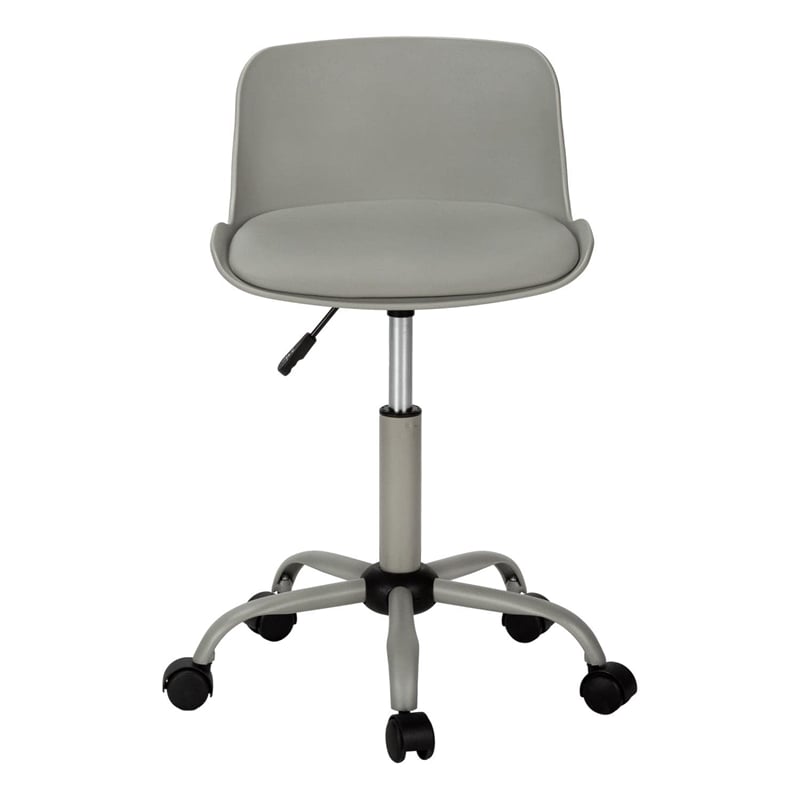 Pemberly Row Office Chair Swivel Ergonomic Computer Desk Juvenile Metal Grey