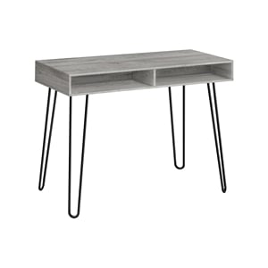 Pemberly Row Computer Desk Home Office Laptop Storage Drawers 40&quotL Metal Grey