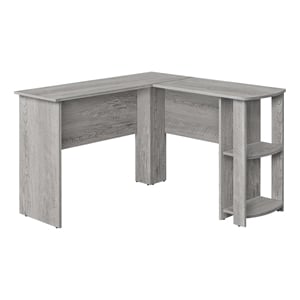 Pemberly Row Corner Computer Desk Home Office 48&quotL L-Shape Laminate Grey