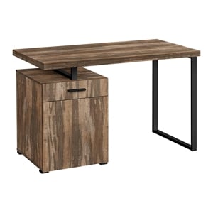 Pemberly Row Computer Desk Home Office Laptop Storage Drawers 48&quotL Metal Brown