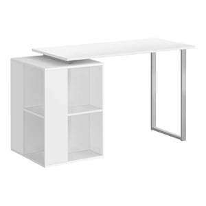 Pemberly Row Computer Desk Home Office 55&quotL in White Laminate