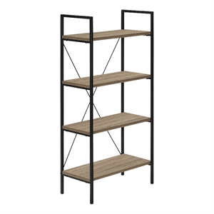 Pemberly Row Bookshelf Bookcase 4-Tier 48&quotH Office/Bedroom in Brown Laminate