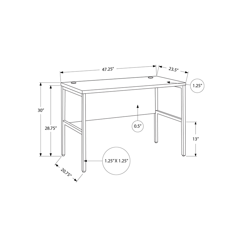 Pemberly Row Computer Desk 48