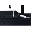 Pemberly Row Wood Top Gaming Table with 2 Metal Screen Holders in Black