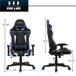 Pemberly Row Faux Leather Blue Swivel Massage Gaming Chair with Lumbar Support