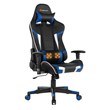 Pemberly Row Faux Leather Blue Swivel Massage Gaming Chair with Lumbar Support