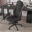 Pemberly Row Faux Leather Adjustable Gaming Chair in Black & Pink